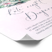 冬の赤ちゃんシャワーピンク深夜おむつサイン ポスター (角)