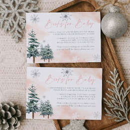 冬の赤ちゃんシャワーブックベビーカード エンクロージャーカード