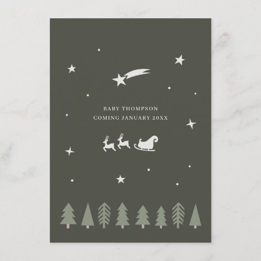 冬の赤ちゃんシャワーベビーの願い ノートカード (裏面)