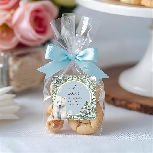 冬の赤ちゃんシャワーベビーシャワー招待状 スクエアシール