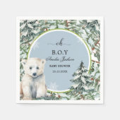 冬の赤ちゃんシャワーベビーシャワー招待状 スタンダードカクテルナプキン (正面)