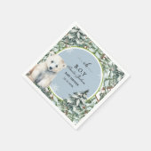 冬の赤ちゃんシャワーベビーシャワー招待状 スタンダードカクテルナプキン (角)