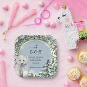 冬の赤ちゃんシャワーベビーシャワー招待状 ペーパープレート (パーティー)