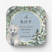 冬の赤ちゃんシャワーベビーシャワー招待状 ペーパープレート (正面)