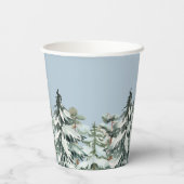 冬の赤ちゃんシャワーベビーシャワー招待状 紙コップ (裏面)