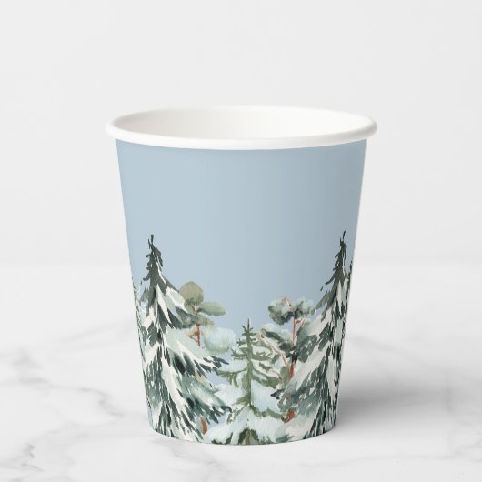 冬の赤ちゃんシャワーベビーシャワー招待状 紙コップ (裏面)