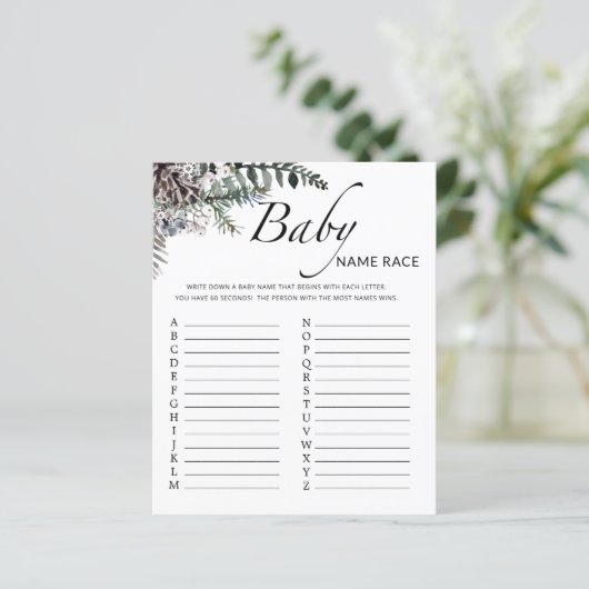 冬の赤ちゃんシャワーベビー名のレースゲーム (スタンド正面)