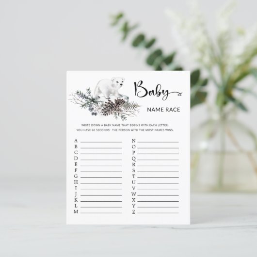 冬の赤ちゃんシャワーベビー名レースゲーム (スタンド正面)