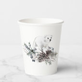 冬の赤ちゃんシャワーホッキョクグマ 紙コップ (正面)