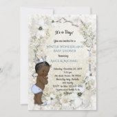 冬の赤ちゃんシャワーボーイ、etnic、冬のワンダーランド 招待状 (正面)