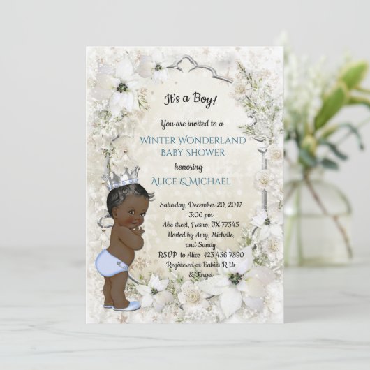 冬の赤ちゃんシャワーボーイ、etnic、冬のワンダーランド 招待状 (スタンド正面)