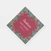 冬の赤ちゃんシャワーレッド スタンダードランチョンナプキン (角)