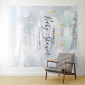 冬の赤ちゃんシャワー写真ブース背景 タペストリー (インサイチュ(横))