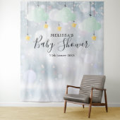 冬の赤ちゃんシャワー写真ブース背景 タペストリー (インサイチュ)