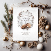 冬の赤ちゃんシャワー外のウッドランドベア寒さ サンキューカード