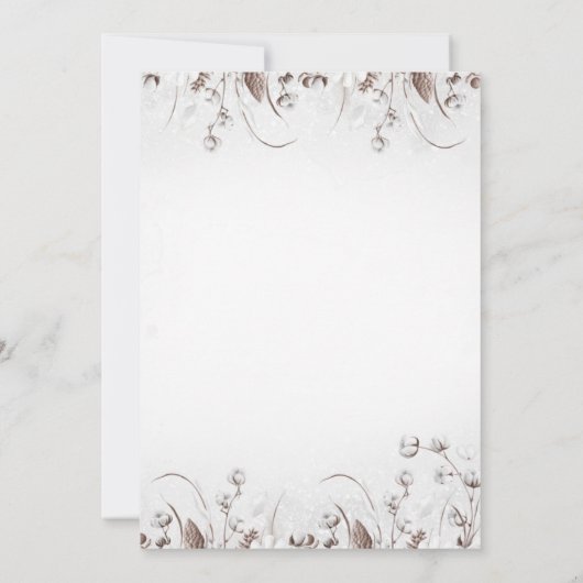 冬の赤ちゃんシャワー外のウッドランドベア寒さ サンキューカード (裏面)