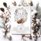 冬の赤ちゃんシャワー外のウッドランドベア寒さ 招待状