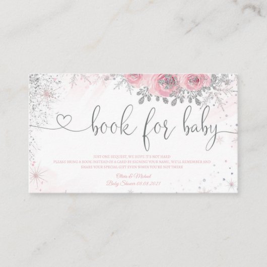 冬の赤ちゃんシャワー外の寒さ エンクロージャーカード (正面)