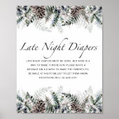 冬の赤ちゃんシャワー夜遅くのおむつゲーム ポスター (正面)