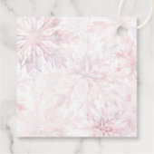 冬の赤ちゃんシャワー女の子ピンクの雪感謝してい片 フェイバータグ (裏面)