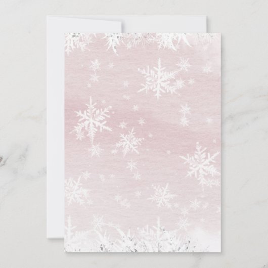 冬の赤ちゃんシャワー女の子ベビーそれはBab外で寒い 招待状 (裏面)