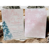 冬の赤ちゃんシャワー女の子ベビーそれはBab外で寒い 招待状