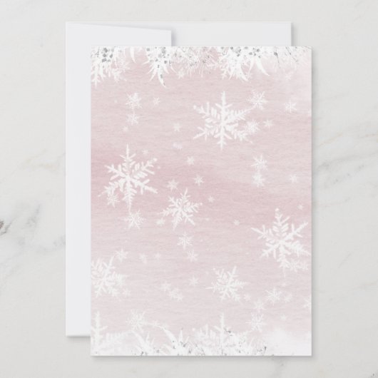 冬の赤ちゃんシャワー女の子ベビーそれはBab外で寒い 招待状 (裏面)