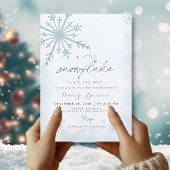 冬の赤ちゃんシャワー小さなスノーフレーク 招待状