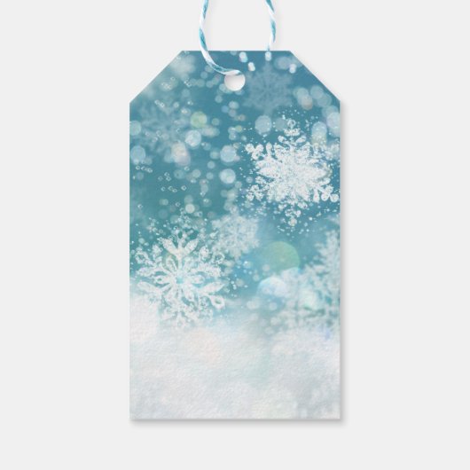 冬の赤ちゃんシャワー感謝していユーメッセージカード ギフトタグ (裏面)