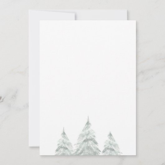 冬の赤ちゃんシャワー招待状のクリスマス外の寒さ 招待状 (裏面)