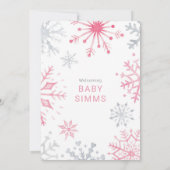 冬の赤ちゃんシャワー招待状外は寒い 招待状 (裏面)