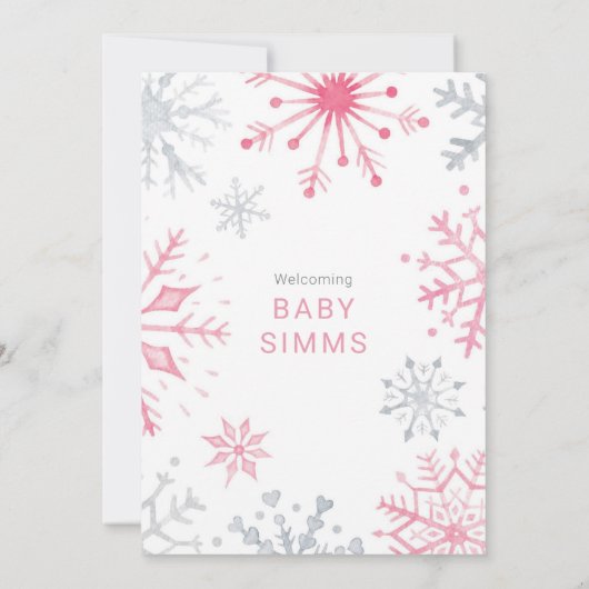 冬の赤ちゃんシャワー招待状外は寒い 招待状 (裏面)