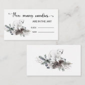 冬の赤ちゃんシャワー推測キャンディーズのエンクロシュル エンクロージャーカード (正面/裏面)