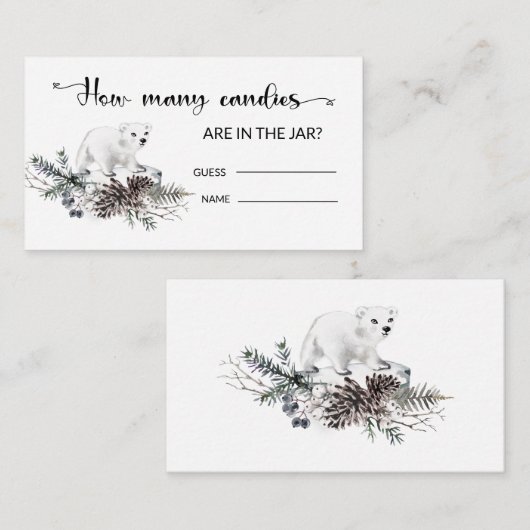 冬の赤ちゃんシャワー推測キャンディーズのエンクロシュル エンクロージャーカード (正面/裏面)