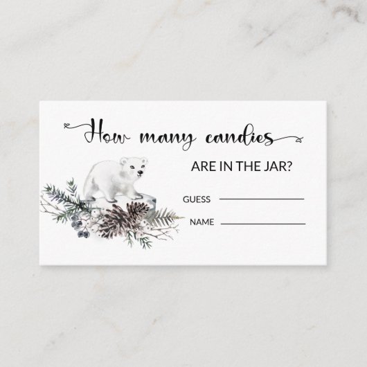 冬の赤ちゃんシャワー推測キャンディーズのエンクロシュル エンクロージャーカード (正面)