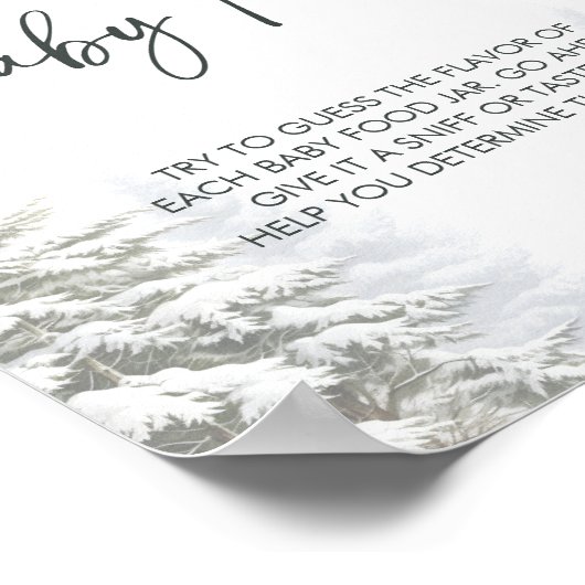 冬の赤ちゃんシャワー推測ベビー食品ゲームの看板 ポスター (角)