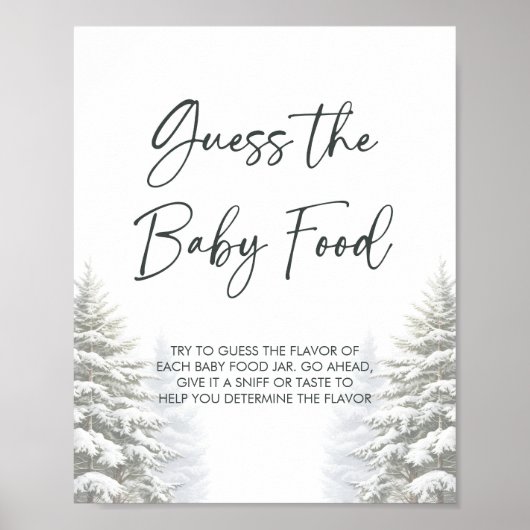 冬の赤ちゃんシャワー推測ベビー食品ゲームの看板 ポスター (正面)