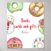冬の赤ちゃんシャワー本のカードとギフト ポスター (正面)