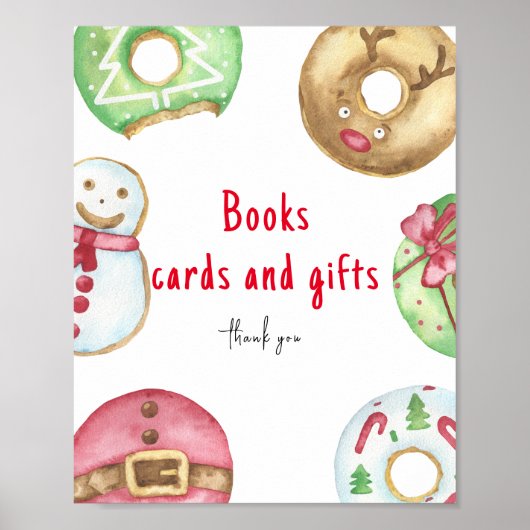 冬の赤ちゃんシャワー本のカードとギフト ポスター (正面)