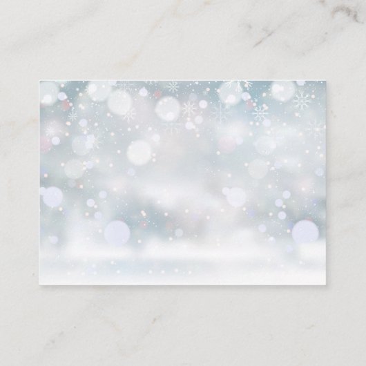 冬の赤ちゃんシャワー本のベビーブックリクエスト エンクロージャーカード (裏面)