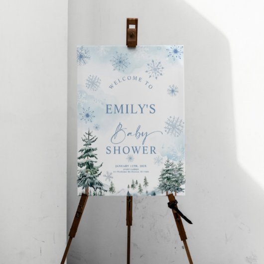 冬の赤ちゃんシャワー歓迎の看板ポスター ポスター