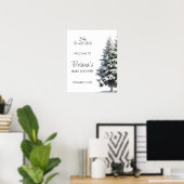 冬の赤ちゃんシャワー歓迎サイン |ベビー寒い ポスター (ホームオフィス)