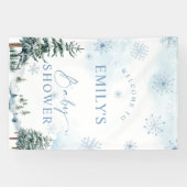 冬の赤ちゃんシャワー歓迎バナー 横断幕 (横)