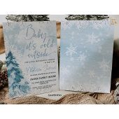 冬の赤ちゃんシャワー男の子ベビー外は寒いベビー 招待状