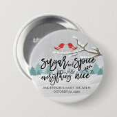 冬の赤ちゃんシャワー砂糖&スパイス&すべてのニース 缶バッジ (正面&裏面)