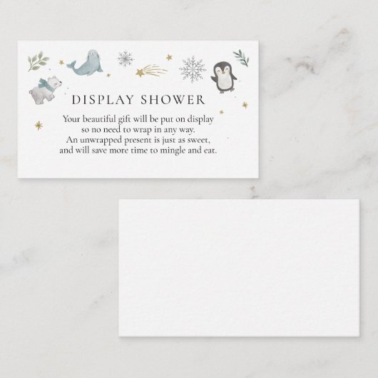 冬の赤ちゃんシャワー表示シャワー挿入カード エンクロージャーカード (正面/裏面)