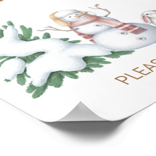 冬の赤ちゃんシャワー親善徴候 ポスター (角)