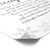 冬の赤ちゃんシャワー雪おむつ思考サイン ポスター (角)