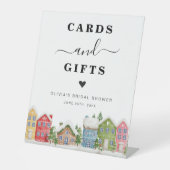 冬の赤ちゃんシャワー雪のカードとギフトサイン 台座サイン (正面)