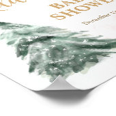 冬の赤ちゃんシャワー雪の外の寒い歓迎 ポスター (角)